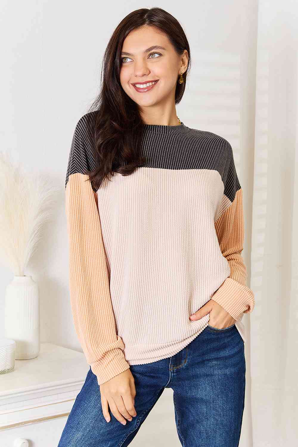 Double Take Dropped Shoulder Shirt