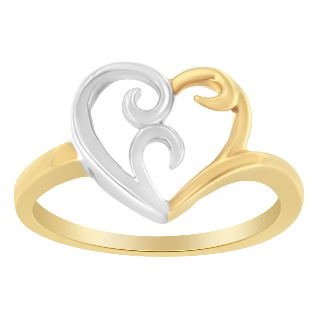 10K Two-Tone Gold Heart Ring