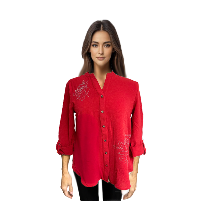 Red W/ Rhinestones Popover