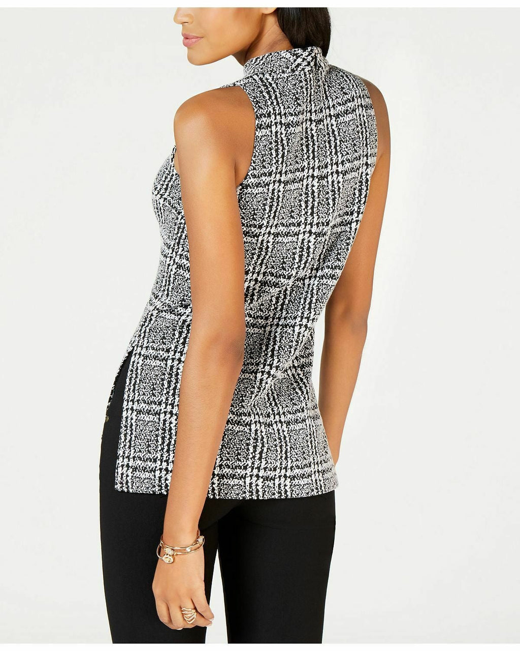Michael Kors Women's Plaid Tunic Black Size Petite