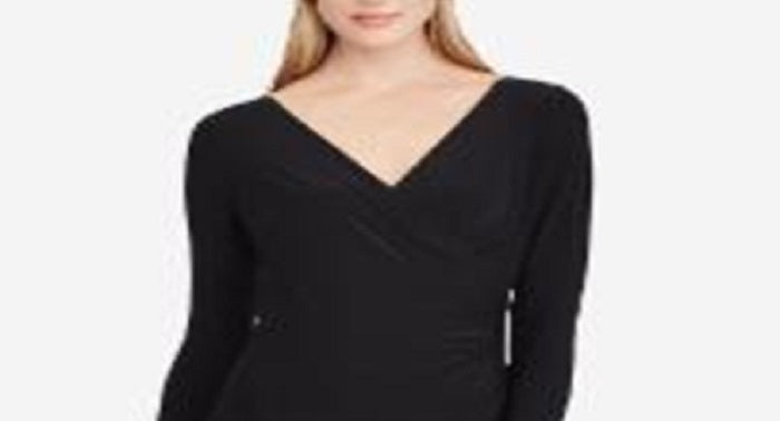 Ralph Lauren Women's Tulle Trim Jersey Dress Black Size 6