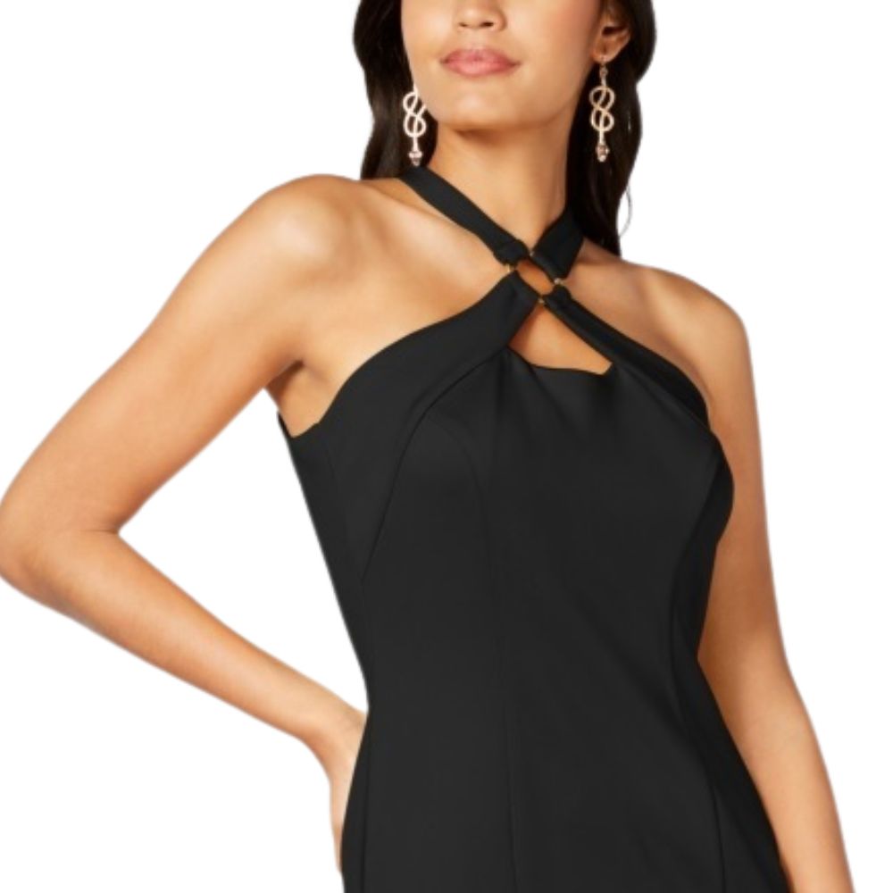 Thalia Sodi Women's Halter Ring Dress Black Size X-Small