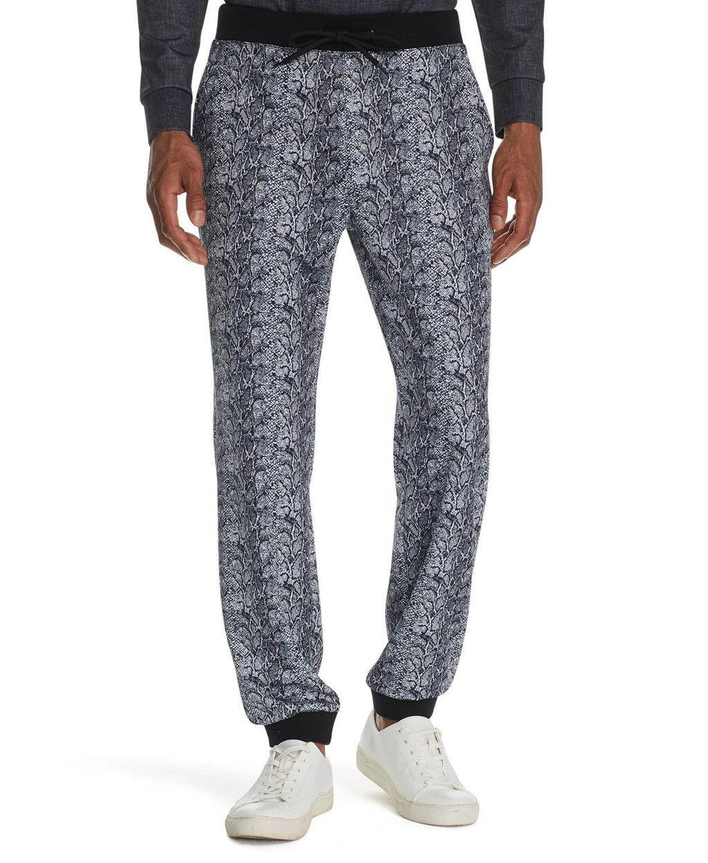 Tallia Men's Tapered Stretch Snake Skin Print Joggers Gray Size Small