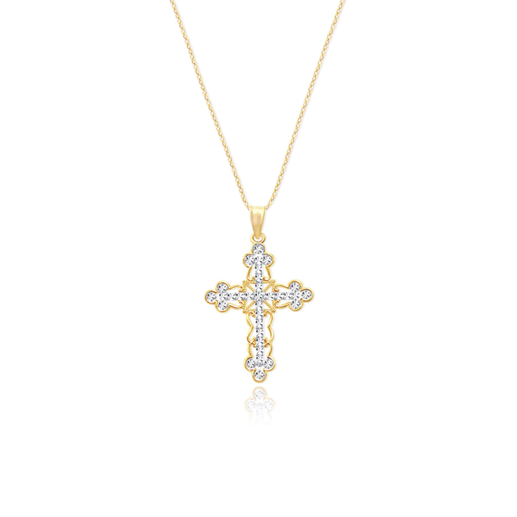 Open Lace Cross Pendant Necklace