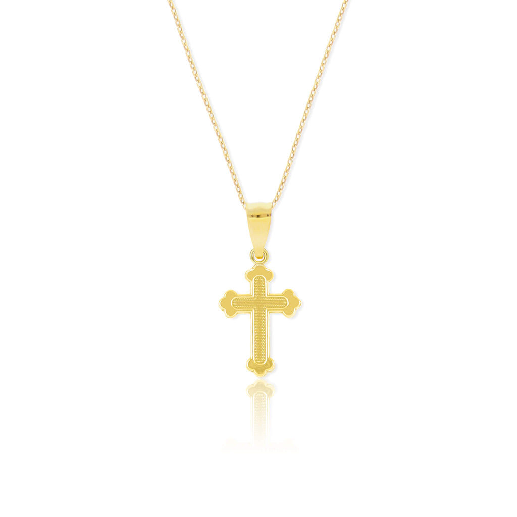 Three Pointed Style Cross Pendant Necklace