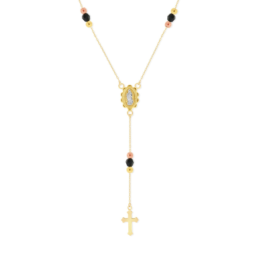 The Eve Black Bead Cross Necklace